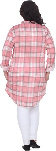 white mark Women's ''Piper'' Button-Front Plaid Dress Shirt in Saudi Arabia