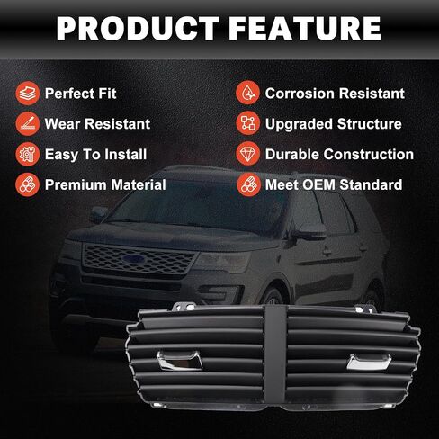 USTAR Center Dashboard Air Outlet Louver A/C Heater Vent Compatible with Ford Explorer 2011-2015, Police Interceptor Utility Base 2013-2015 Replace# BB5Z-19893-AD BB5Z-19893-AA in Saudi Arabia