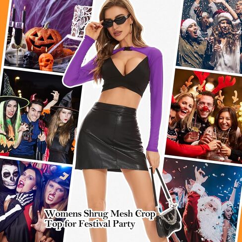 Zando Mesh Crop Tops for Women - Sexy Rave Outfits for Women Beloro Shurg See Through Top Sheer Long Sleeve Arm Cover Up in Kuwait