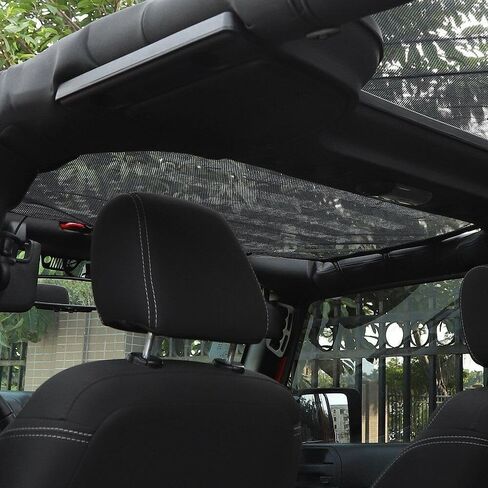 Us Flag Mesh Shade Top Cover Provides Sun Protection 4 Door 1pcs/Set Roof for Jeep for Wrangler 2007-2017 Black HUAMAO20182975 in Saudi Arabia