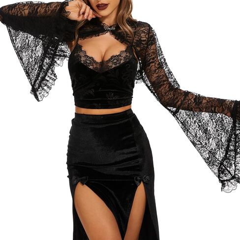 Zando Mesh Crop Tops for Women - Sexy Rave Outfits for Women Beloro Shurg See Through Top Sheer Long Sleeve Arm Cover Up in Saudi Arabia