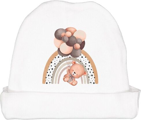 inktastic Teddy Bear, Cute, Bear with Brown Balloons, Boho Baby Beanie Hat in Saudi Arabia