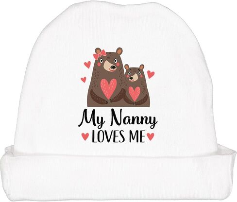 inktastic My Nanny Loves Me Grandchild Bears Baby Beanie Hat in Saudi Arabia