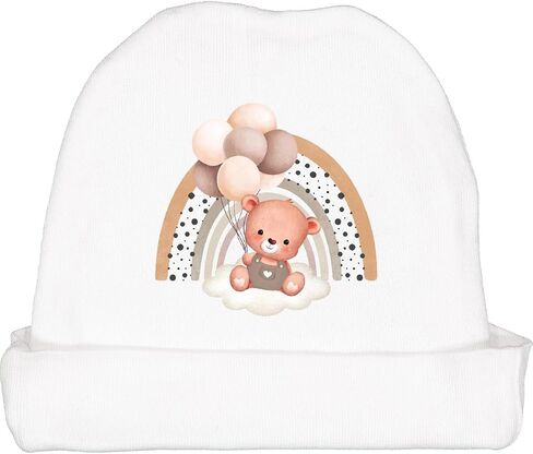 inktastic Cute Bear, Teddy, Bear with Brown Balloons, Boho Baby Beanie Hat in Saudi Arabia