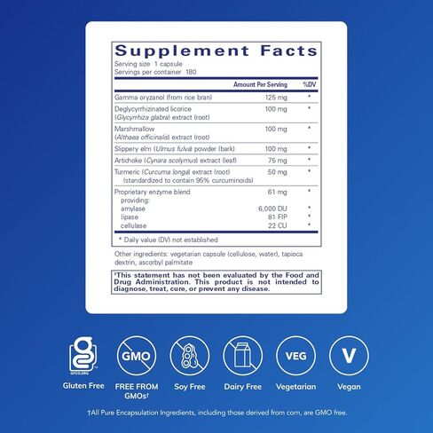 Pure Encapsulations Heartburn Essentials - Dietary Supplement Helps Decrease Occurrences of Occasional Heartburn & Indigestion - with Slippery Elm Bark - 90 Capsules in Saudi Arabia