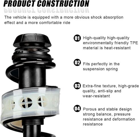 2PCS Car Suspension Shock Absorber, C Type Rubber Coil Spring Booster, Car Buffer Power Cushion, Automotive Bumper Coil Spring Spacer for Most Vehicles (C Type) in Saudi Arabia