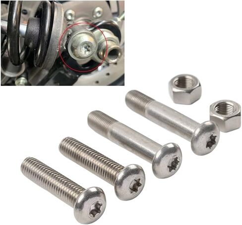 Cnsodo15 Rear Shock Absorber Nut Bolt Mounting Screw Silver Steel for Harley Davidson for Sportster XL883 2004-2016 in Saudi Arabia