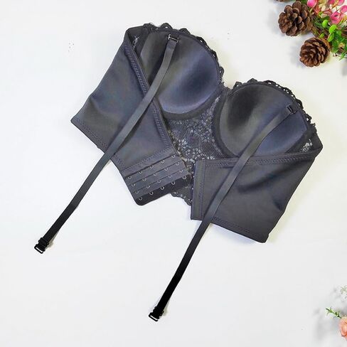 Women's Rhinestone Bustier Top Corset Sexy Club Party Crop Lace Going Out Sleeveless Top Vest Bra with Underwire in Saudi Arabia