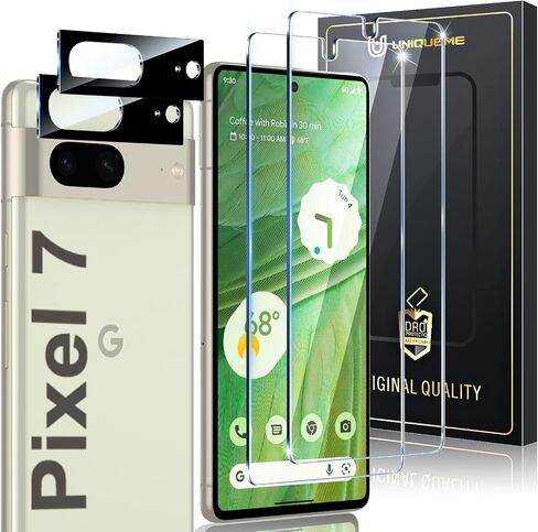 UniqueMe for Google Pixel 8 Pro Screen Protector, [Not Glass] Support Fingerprint Unlock [Alignment Frame] 7H Hardness Full Coverage Screen Bubble Free Case Friendly 6.7 inch - 2 Pack Transparent in Saudi Arabia