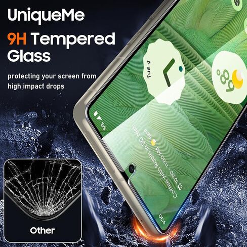 UniqueMe for Google Pixel 8 Pro Screen Protector, [Not Glass] Support Fingerprint Unlock [Alignment Frame] 7H Hardness Full Coverage Screen Bubble Free Case Friendly 6.7 inch - 2 Pack Transparent in Saudi Arabia