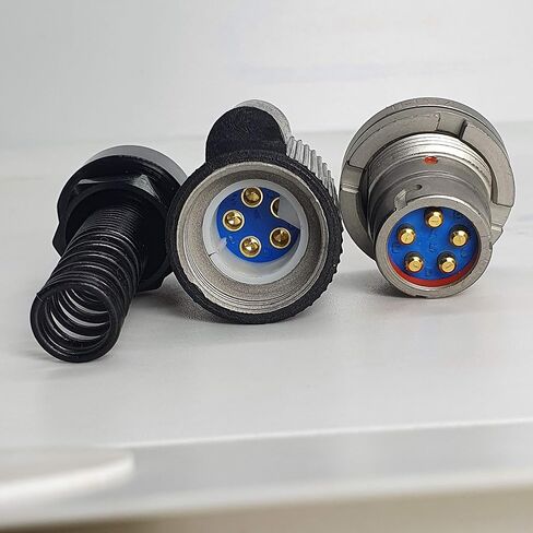 Military Audio Connector U-329/U (Injection Body) &U-283/U 1Set(MIL-C-55116, 6Pin Male&Female for PRC-148,152) 164-183-6, 164-229-6-4, Without Cable [Made in Korea] in Saudi Arabia