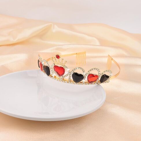 Semato Queen Hearts Crown Halloween Cosplay Girls Tiara Princess Costum in Saudi Arabia