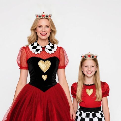 Semato Queen Hearts Crown Halloween Cosplay Girls Tiara Princess Costum in Saudi Arabia