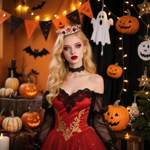 Semato Queen Hearts Crown Halloween Cosplay Girls Tiara Princess Costum in Saudi Arabia