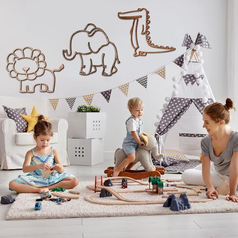 Soaoo 9 Pcs Baby Nursery Wall Decor Hot Air Balloon Decorations Hot Air Balloon and Star Wall Decor Boho Wooden Sign Nursery Home Decor for Kids Girl Boy Nursery Bedroom Classroom Playroom Wall Art in Saudi Arabia