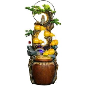 Decor Flowing Water Generates Wealth Fountain Living Room Front Desk Foyer Circular Water Scenery Office Floor Standing Gourd Ornaments for Entryway in Saudi Arabia