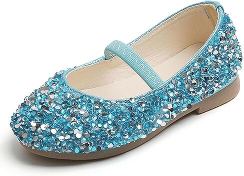 Princess Dress Up Shoes Girls Glitter Shoes Party Cosplay Sparkly Flats Flower Girl Dress Up Wedding for Toddlers in Saudi Arabia