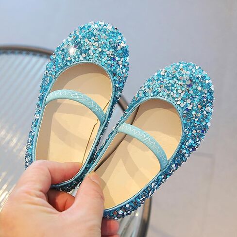 Princess Dress Up Shoes Girls Glitter Shoes Party Cosplay Sparkly Flats Flower Girl Dress Up Wedding for Toddlers in Saudi Arabia