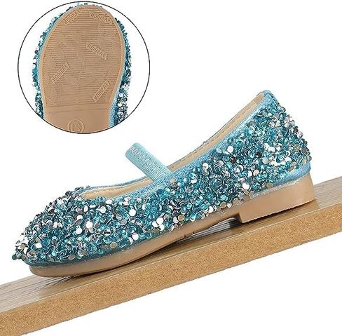 Princess Dress Up Shoes Girls Glitter Shoes Party Cosplay Sparkly Flats Flower Girl Dress Up Wedding for Toddlers in Saudi Arabia