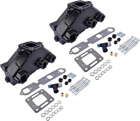 Pair Marine Exhaust Manifolds Replacement for Mer-Cruiser 4.3L V6 1985-2002 GM V6 229 and 262 cu. in. Engines/175 185 and 205 Model Engines 99745 99746 807914A1 27-99757 18-1952-1 GELUOXI in Saudi Arabia