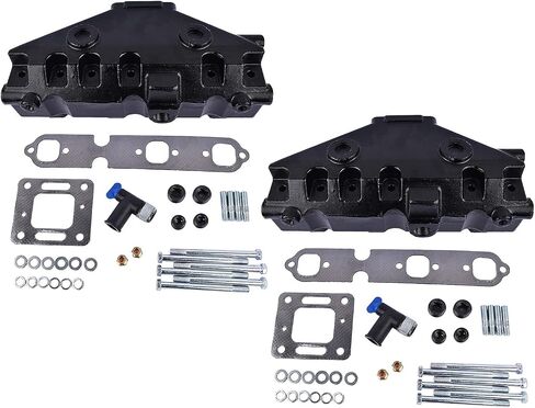 Pair Marine Exhaust Manifolds Replacement for Mer-Cruiser 4.3L V6 1985-2002 GM V6 229 and 262 cu. in. Engines/175 185 and 205 Model Engines 99745 99746 807914A1 27-99757 18-1952-1 GELUOXI in Saudi Arabia