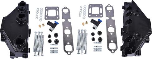 Pair Marine Exhaust Manifolds Replacement for Mer-Cruiser 4.3L V6 1985-2002 GM V6 229 and 262 cu. in. Engines/175 185 and 205 Model Engines 99745 99746 807914A1 27-99757 18-1952-1 GELUOXI in Saudi Arabia
