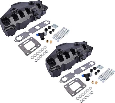 Pair Marine Exhaust Manifolds Replacement for Mer-Cruiser 4.3L V6 1985-2002 GM V6 229 and 262 cu. in. Engines/175 185 and 205 Model Engines 99745 99746 807914A1 27-99757 18-1952-1 GELUOXI in Saudi Arabia