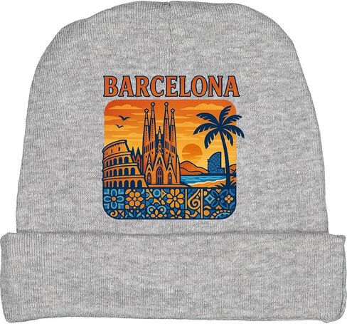 inktastic Barcelona Cityscape Artwork Baby Beanie Hat in Saudi Arabia