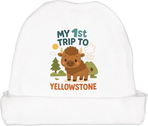 inktastic رحلتي الأولى إلى Yellowstone Bison Adventure Baby Beanie Hat in Kuwait