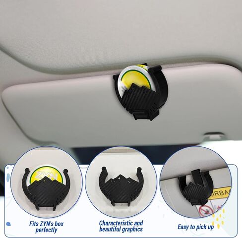 Car Visor Clip Holder for ZYN – Universal high-Temperature Resistant Sun Visor Accessory for Pouch Cans, Interior Car Accessories for Organization, Gifts for Pouch Users,Fits Most Auto (Skull) in Saudi Arabia