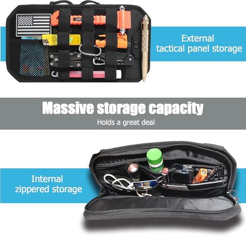 Tactical Sun Visor Organizer for Cars,Police Gear Truck Accessories with Zippered Storage Pouch, MOLLE Panel,Sunglasses holder Clip,Pens,Tools, Universal Fit for Trucks SUVs Police Patrol Cars in Saudi Arabia