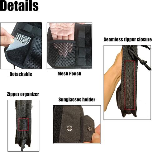 Tactical Sun Visor Organizer for Cars,Police Gear Truck Accessories with Zippered Storage Pouch, MOLLE Panel,Sunglasses holder Clip,Pens,Tools, Universal Fit for Trucks SUVs Police Patrol Cars in Saudi Arabia