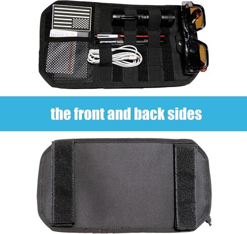 Tactical Sun Visor Organizer for Cars,Police Gear Truck Accessories with Zippered Storage Pouch, MOLLE Panel,Sunglasses holder Clip,Pens,Tools, Universal Fit for Trucks SUVs Police Patrol Cars in Saudi Arabia