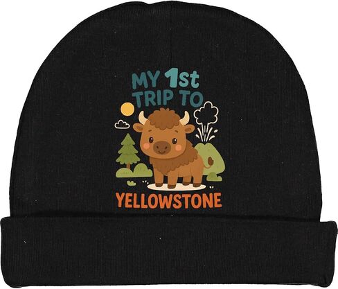 inktastic رحلتي الأولى إلى Yellowstone Bison Adventure Baby Beanie Hat in Kuwait