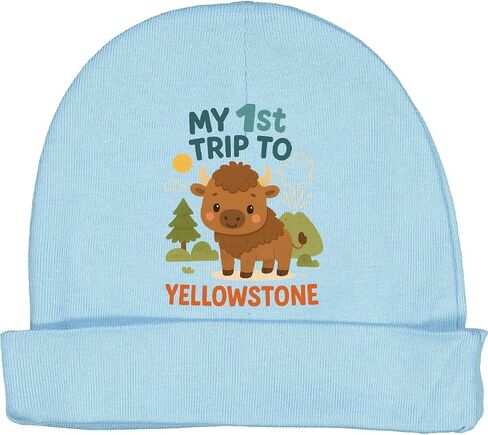 inktastic رحلتي الأولى إلى Yellowstone Bison Adventure Baby Beanie Hat in Kuwait