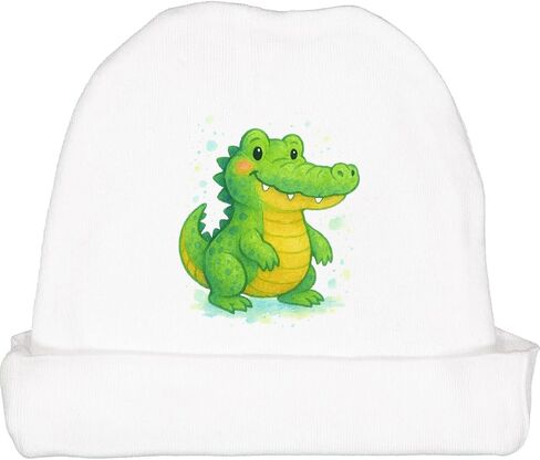 inktastic Cute Green Crocodile Cartoon Illustration Baby Beanie Hat in Saudi Arabia