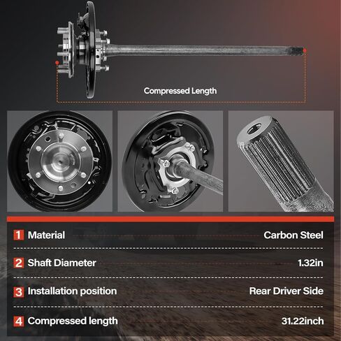 Rear Driver Left Side 926139 Axle Shaft Assembly with Axle Bearing and Seal, Fit for Toyota Tacoma Base | Fit for Toyota Tacoma Pre Runner | Fit for Toyota Tacoma TRD Sport/Pro, Replace OE 4231104082 in Saudi Arabia