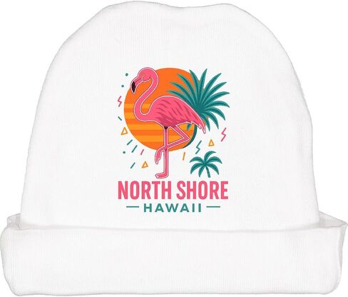 Inktastic North Shore Hawaii Flamingo Sunset Baby Beanie Hat in Saudi Arabia