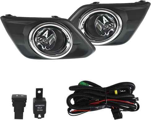 استبدال مصابيح الضباب WFLNHB لعام 2014-2016 Nissan Rogue Clear Lens مع أسلاك الإطار الأمامية تبديل المصابيح اليسرى+الجانب الأيمن (جانب الركاب والسائق) ، حزمة 2 in Saudi Arabia