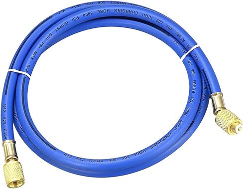 Car AC Refrigerant Charging Hose, R134A R22 3.28Ft Length 600PSI Vehicle HVAC Tube with 1/4'' SAE Flare, Air Conditioner Refrigeration Gauge Hose, Universal Automotive Accessoriess (Blue) in Saudi Arabia