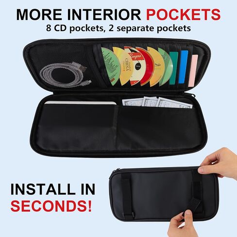 Car Sun Visor Organizer ، إصدار ترقية من منظمات القسمة متعددة الجيبات للسيارة/سيارات الدفع الرباعي/شاحنة مع 13 من أصحاب الأقراص المضغوطة ، مقطع الطراز الشمسي ، حامل البطاقة ، ملحقات القناع ، المركبات الأساسية in Saudi Arabia