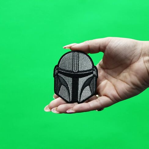 Star Wars The Mandalorian Patch Bounty Helmet Embroidered Iron On in Saudi Arabia