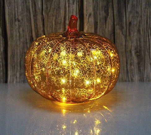 Mercury Glass Pumpkin Light مع Timer ، مع 10 أضواء خرافية في الداخل ، مصباح اليقطين LED الذي يعمل بالبطارية ، مثالي لزخارف عيد الهالوين ، ديكور عيد الشكر ، ديكور عيد الميلاد (أرجواني) in Saudi Arabia