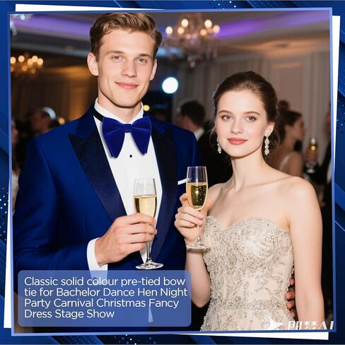 Oversize Bowtie for Men Velvet Pre-tie Bow Tie Adjustable Necktie Birthday Wedding Party Banquet Tuxedo Costume in Saudi Arabia