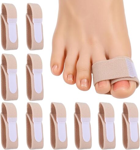 10 PCS Hammer Toe Fordener Rediable Buddy Wraps Toe Courctor Lundages Proofages Premints Premints for Women Men المتداخلة الملتوية الملتوية الملتوية (Beige) in Saudi Arabia