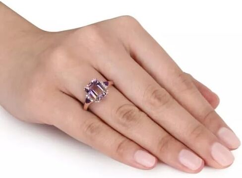 2.00 CT Emerald Cut Ametrine خطبة مشاركة المرأة Ring 14K Rose Gold Finish 925 Sterling Silver in Saudi Arabia