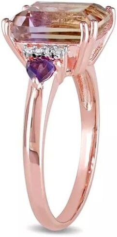 2.00 CT Emerald Cut Ametrine خطبة مشاركة المرأة Ring 14K Rose Gold Finish 925 Sterling Silver in Saudi Arabia