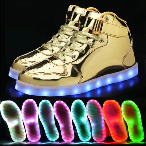 Wooowyet Kids Leged Sneakers للأولاد Hook & Loop Low Light Up أحذية بقيادة الفتيات USB إعادة شحن in Kuwait
