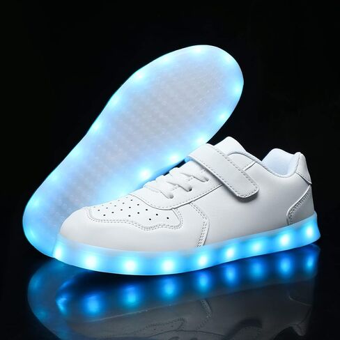 Wooowyet Kids Leged Sneakers للأولاد Hook & Loop Low Light Up أحذية بقيادة الفتيات USB إعادة شحن in Kuwait