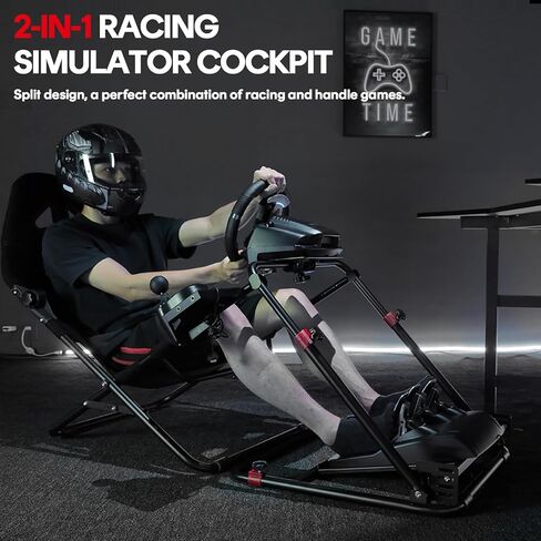 RACGTING Racing Simulator Cockpit for G920/G29/G923, 2-in-1 Sim Racing Cockpit for T128/T248/T248X/T300RS GT/T300RS/T300 Ferrari, Racing Wheel Stand for Fanatec CSL DD,Xbox PS5 PS4 PC in Kuwait